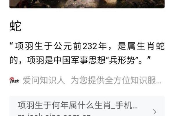 西楚霸王属相是哪个生肖，新手必学