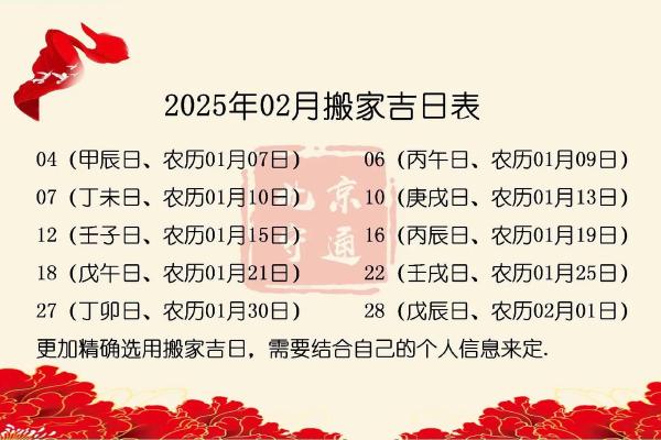 2025年乔迁新居吉日