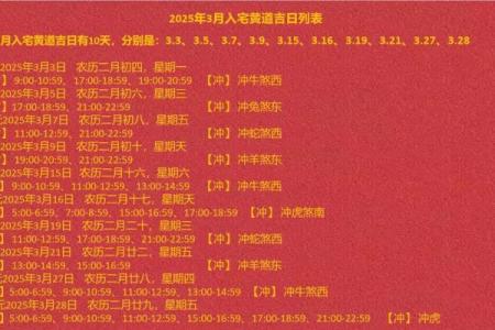 2025年开运入宅吉日一览表
