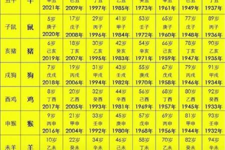 2023年生肖年龄对照表图片版，包含虚岁和周岁的详细年份对照