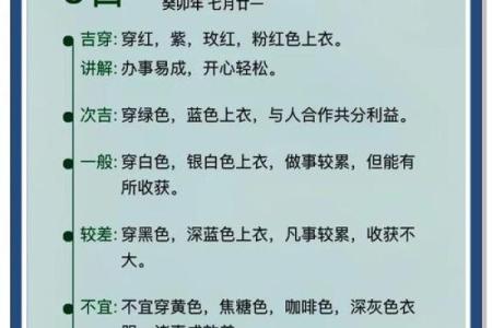 五行穿衣每日指南2023.7.16 2023年7月16日五行穿衣颜色查询