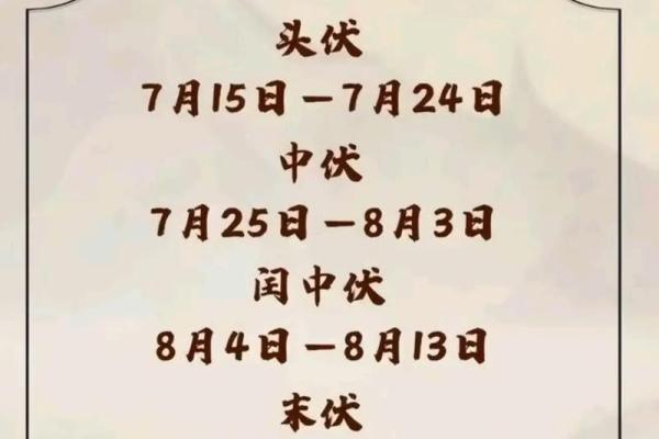 2021年的初伏、中伏、末伏分别是哪几天？