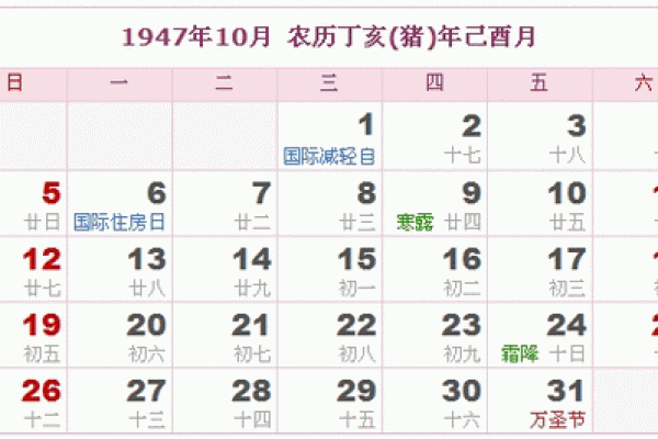 1967年农历和阳历日期对照表完整版高清大图下载